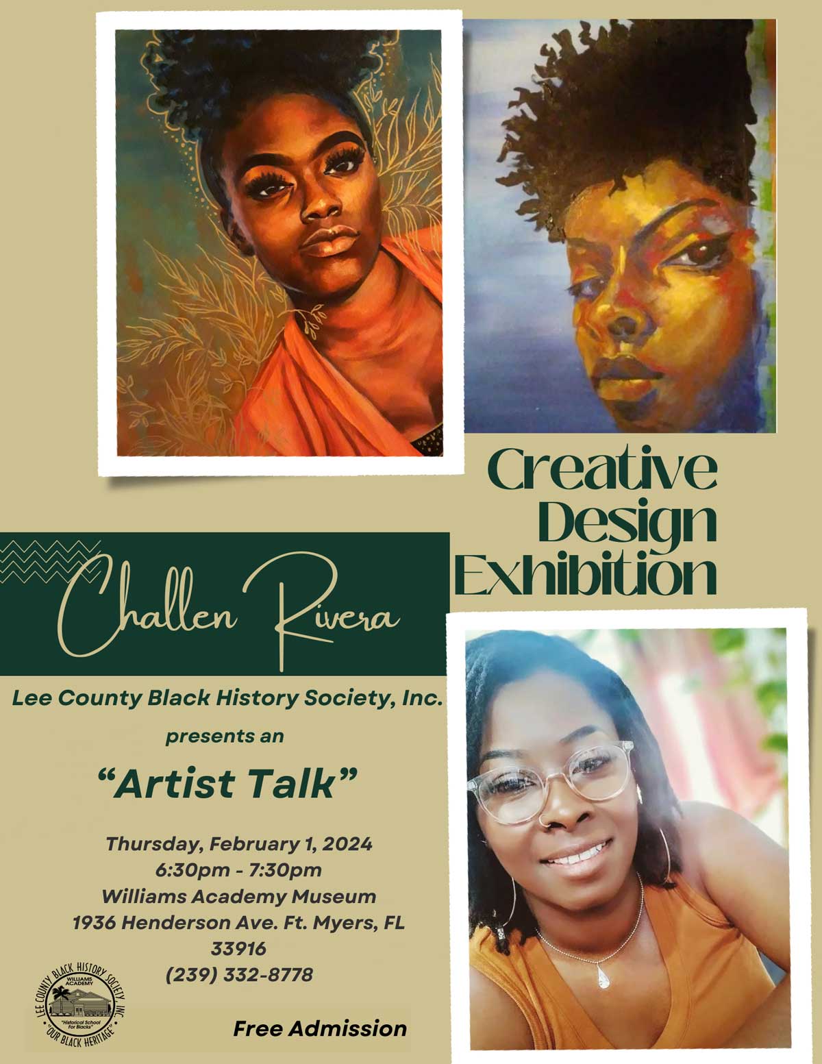 "Artist Talk" featuring artist Challen Rivera